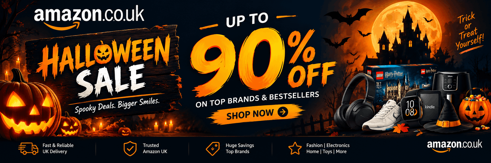 Amazon UK Halloween Sale: Up to 90% Off